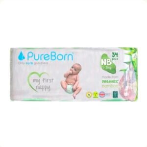 Pureborn DIAPERS SINGLE NB (1-3kg) 34 counts
