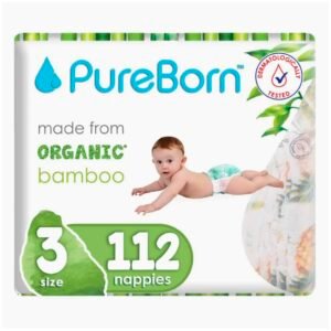 Pureborn Organic Bamboo Diaper size 3 (5,5-8 kg) 112 counts