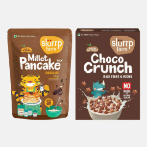 Slurrp Farm combo Choco Crunch Ragi Stars & Moons 400g & Pancake chocolate 150g