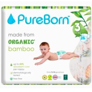 PureBorn Organic Bamboo Diapers Size 3 (5,5-8kg) 28 pcs