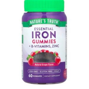 NATURE,S TRUTH ESSENTIAL IRON GUMMIES +B-VITAMINS,ZINC Grape Flavor (60 gummies)