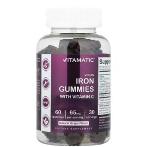 IRON GUMMIES with VITAMIN C natural grape flavor(60 gummies)