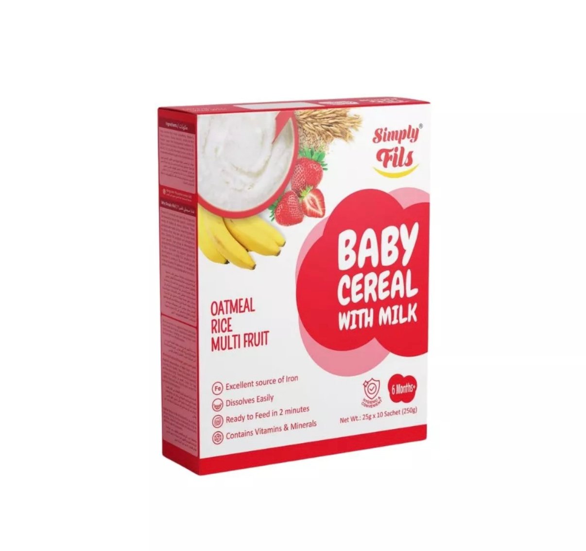 Simply Fils Baby cereals with Milk Oatmeal Rice Multifruit (250g)